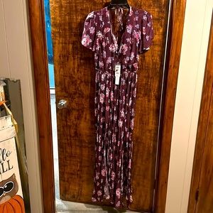 Three pink hearts long maxi dress
